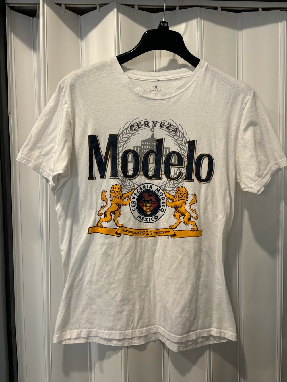 ModelCo Men's White Logo T‑Shirt Size w